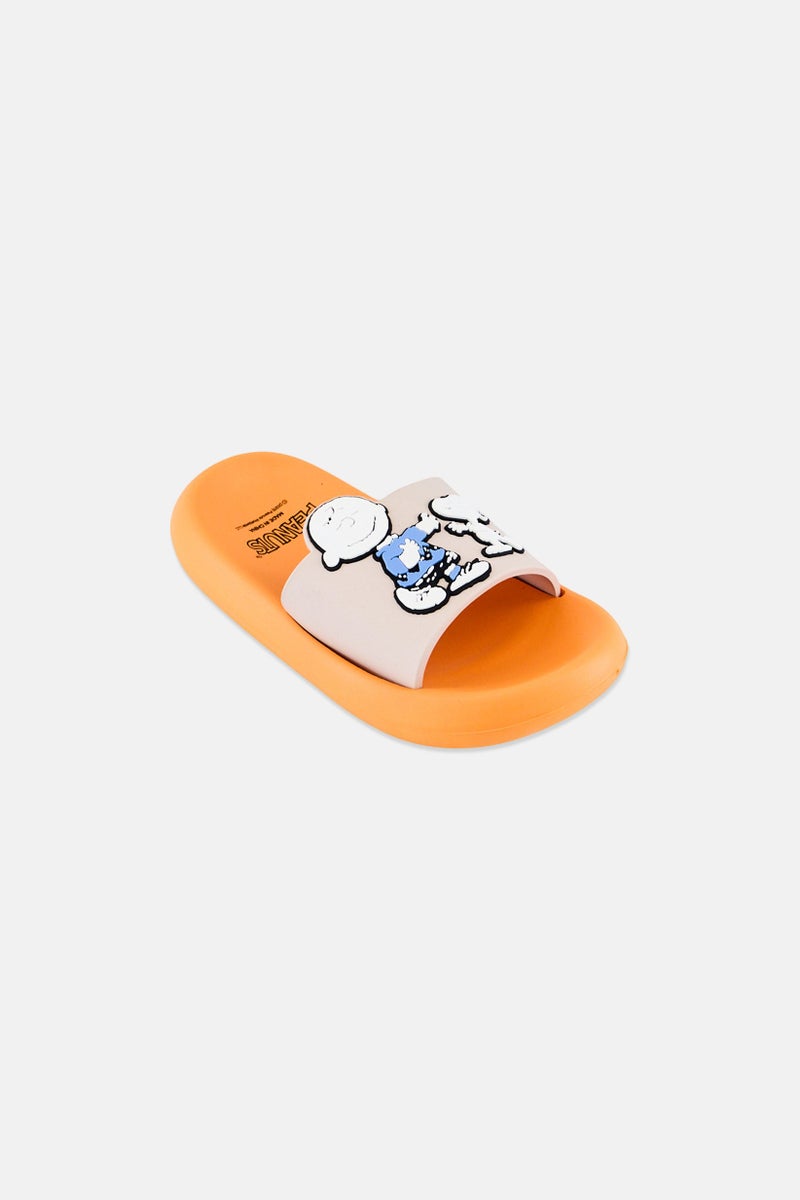 Peanuts Kids Boy Peanuts Slides, Orange - Image 1